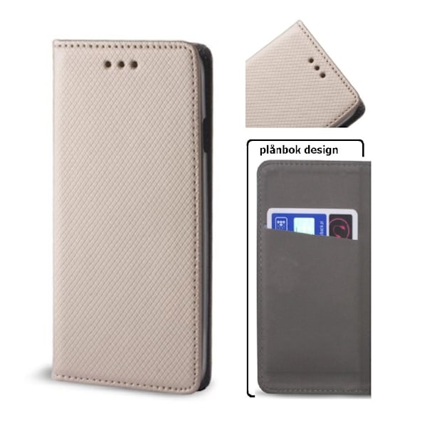 iPhone 11 Pro Max - Smart Magnet Flip Case Mobilplånbok - Guld Guld