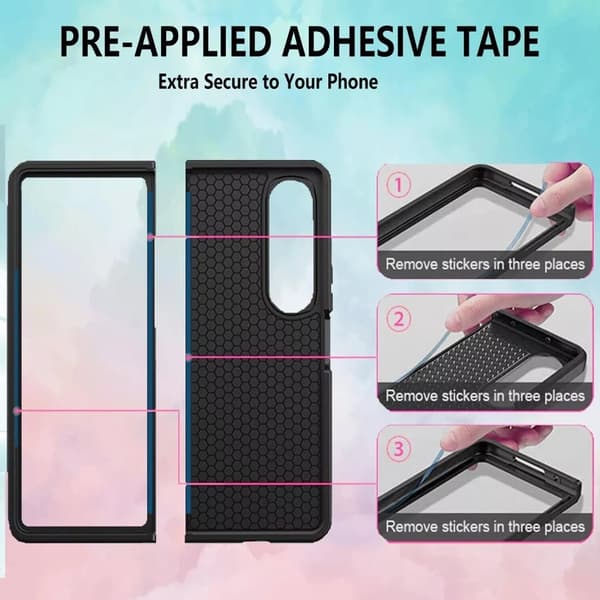 Samsung Galaxy Z Fold 4 - Stötsäker Ring Armor Stand Slimmt mobilskal Svart Svart