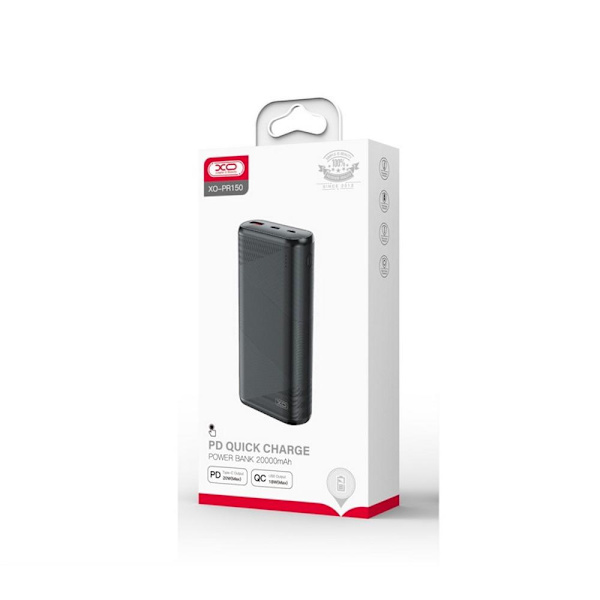 20000mAh Snabbladdning QC18W - PD 20W USB-C Powerbank Svart