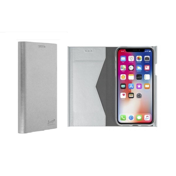iPhone 7 Plus / 8 Plus Beeyo Book Grande -mobiililompakko - hopea Silver