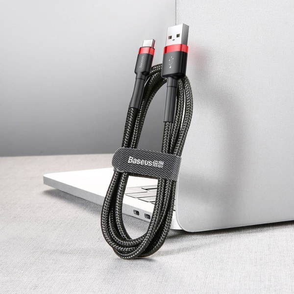 Baseus USB-C Snabbladdning Laddningskabel Samsung / Android -3m Svart