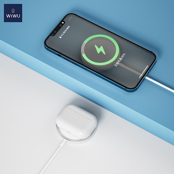 15W MagSafe-kompatibel Trådlös laddare Snabbladdning WIWU Vit