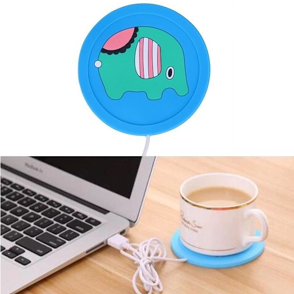 Te-kaffekopp Varmare USB-värmeplatta Blå