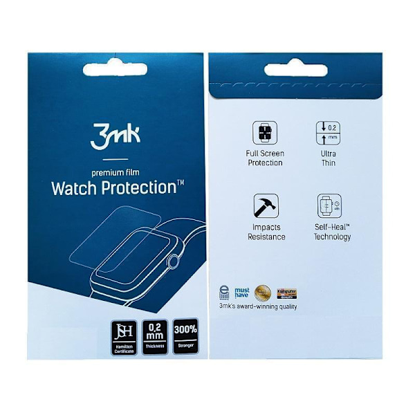3-PACK Apple Watch 4 - 44mm - 3mk Premium skærmbeskytter Transparent
