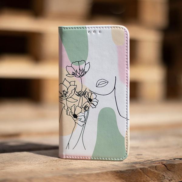 Samsung Galaxy A22 5G - Smart Trendy Mobilplånbok Girly Art Multicolor