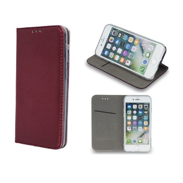 Samsung Galaxy A80 - Smart Magnetic Mobilplånbok - Vinröd Wine red