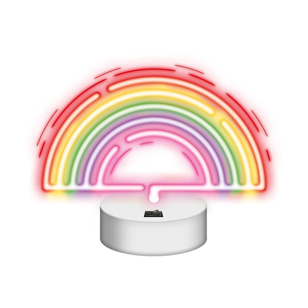 Neon LED RAINBOW jalustalla Akku + USB Forever Light Multicolor