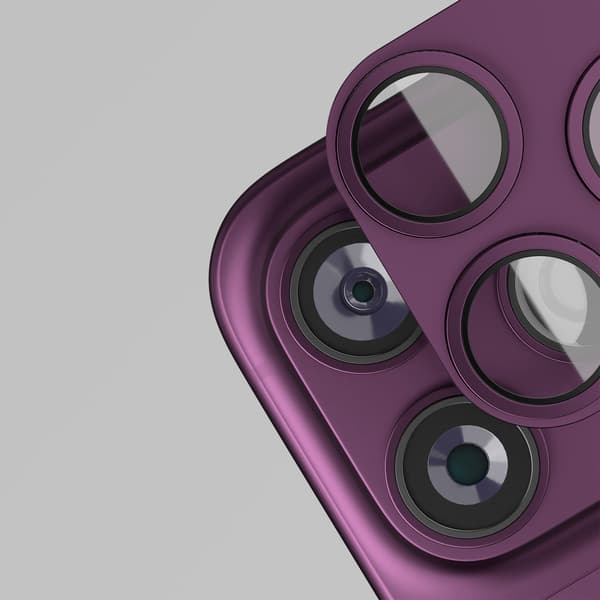 iPhone 18 Pro Max – Etteri Full Kameraskydd 9H – Dark Cherry Multicolor