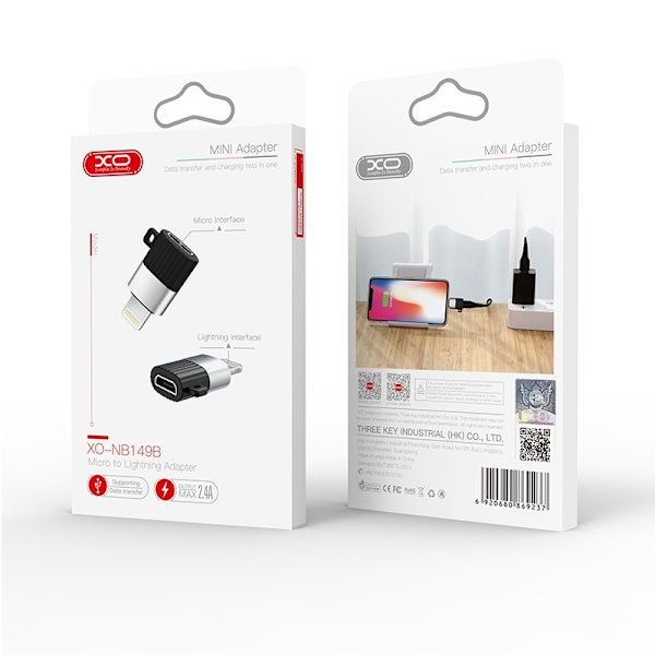 microUSB til Lightning Adapter - Opladning / Dataoverførsel Black