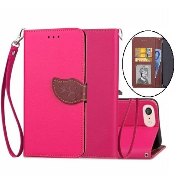 iPhone 6 / 6s - Leaf Flip Case Mobilpung - Pink Pink