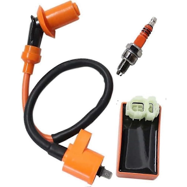 Högpresterande Racing CDI Box 6 Stift+Tändspole+3 Elektroder A7tc Tändstift För Gy6 50cc 80cc 125cc 150cc Moped Scooter Atv Go Kart