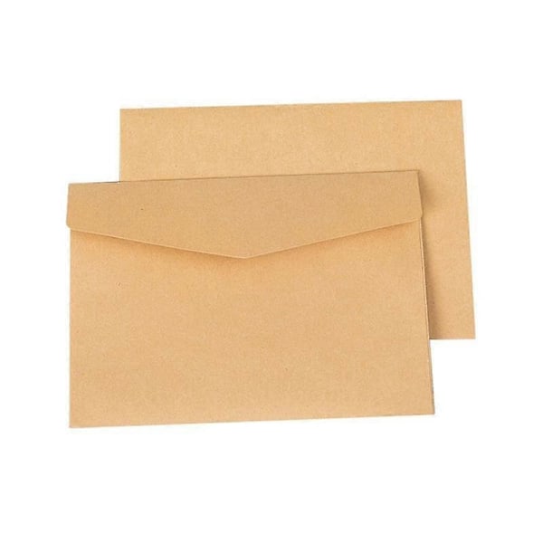 100 stk Klassiske Kraft Blanke Mini Papir Kuverter Bryllupsinvitation Kuvert Gave Kuvert