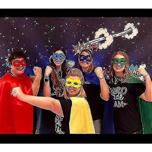 Voksen Superhelte Kappe Og Maske - Sort Voksen Kappe Superhelt Party Kappe