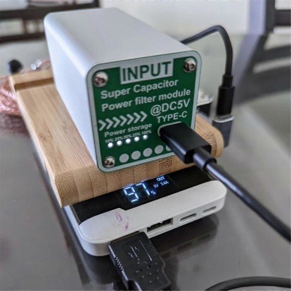 DC5V Superkondensator Strömfilter Modul Superkondensator Strömfilter Typ C Ingång Utgång för