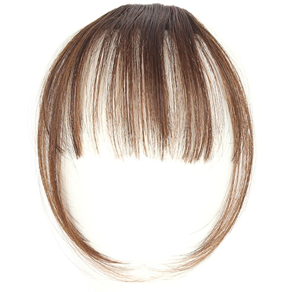 Tunn luft lugg naturlig hårförlängning kvinnor klipp i Updo peruk Light Brown