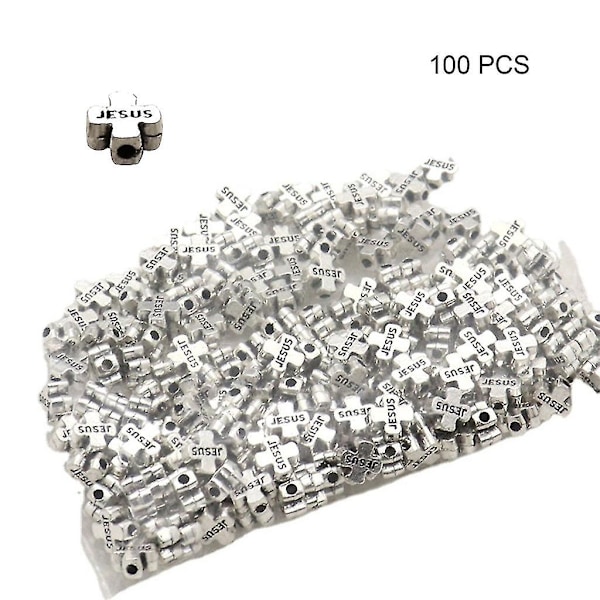 100 st Antik Silver Tiny Cross Spacer Pärlor för DIY Smyckestillverkning