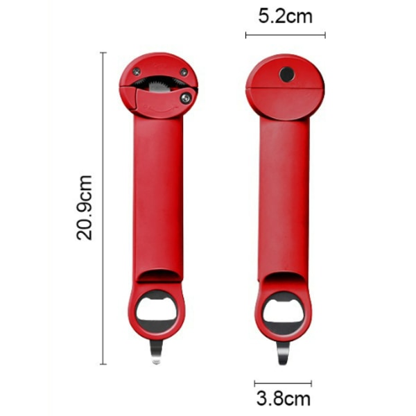 Multifunktionell flasköppnare magnetisk burköppnare burköppnare locköppnare Red