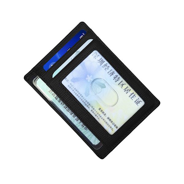 Äkta läder kortfodral med flera kortfack RFID stöldskydd kortfodral för män och kvinnor, bärbar ID-hållare, ko-läder fickplånbok
