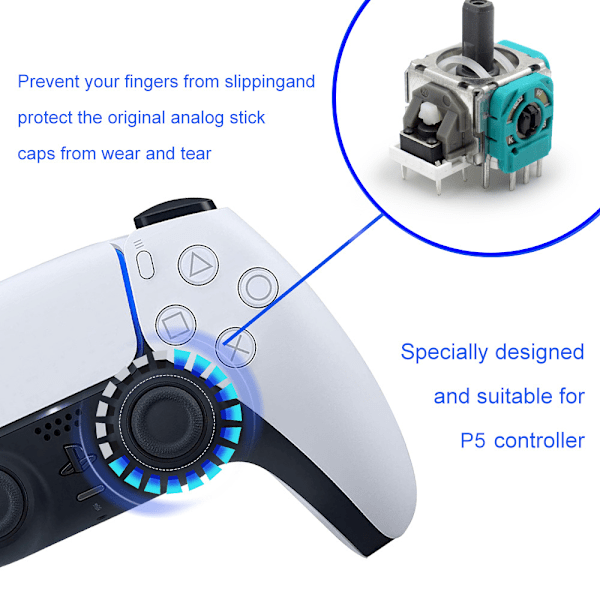 2 st PS5-kontrollerersättningsjoystickar, joysticktillbehör för kontroller
