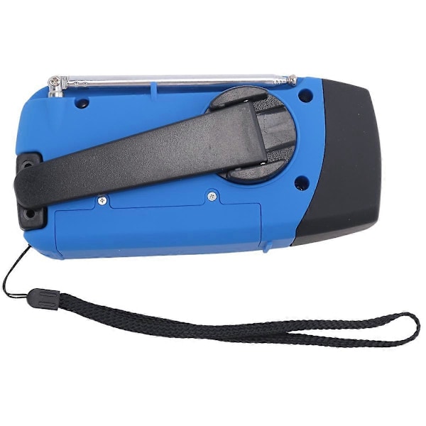 Solcellsdriven Handvevradio 2000mAh AM/FM/ Väderradio med LED-ficklampa USB-laddare Nödradio