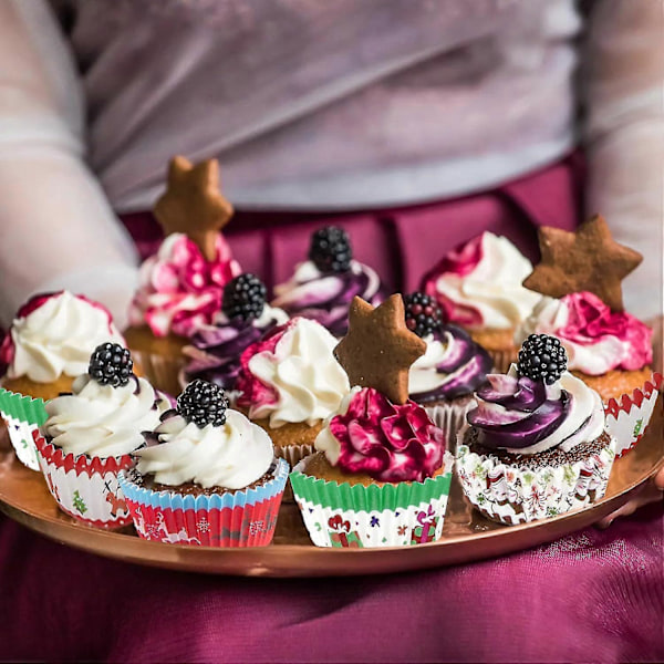 800 Stykker Julepapir Muffinforme Muffins Papir Cupcakes Cupcake Wrappers Cupcake Liners Til Julefest Fødselsdagsfest Bryllup