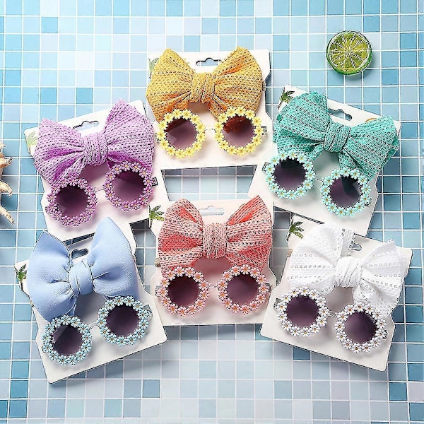 2 stk/sett Blomster Solbriller med Elastisk Hodebånd