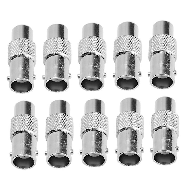 10 stk RCA Hunn til BNC Hunn Adapter for Audio Video CCTV Kamera