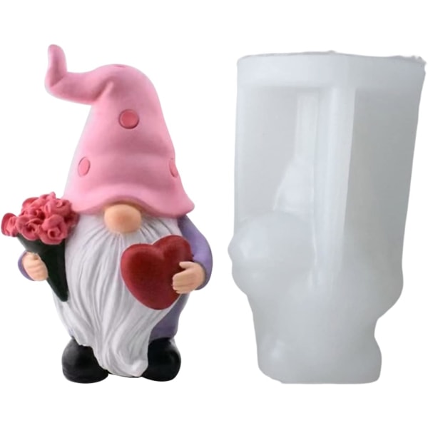 Valentinsdag Gnome Form, Gnome Candle Mold Male