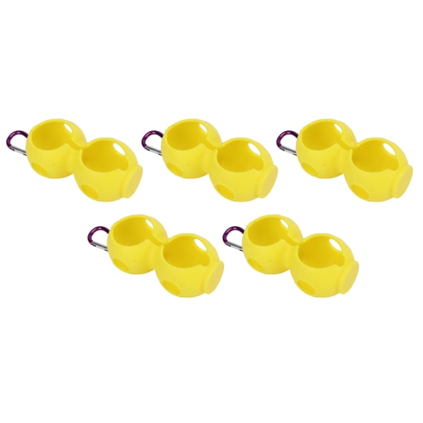 YO 5 st golfboll silikon dubbelfodral bärbar golfboll skyddande hållare lock gul