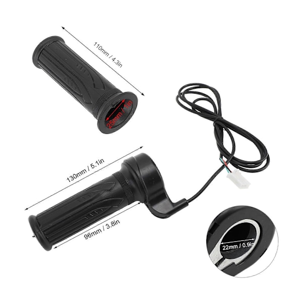 Sähköinen kaasukahva 22mm 25mm Universaali 3 johdinta 12V72v Kiertävä kaasukahva kädensija MiniMoto Dirt Bike Electric Chopper Scooter YEMAA