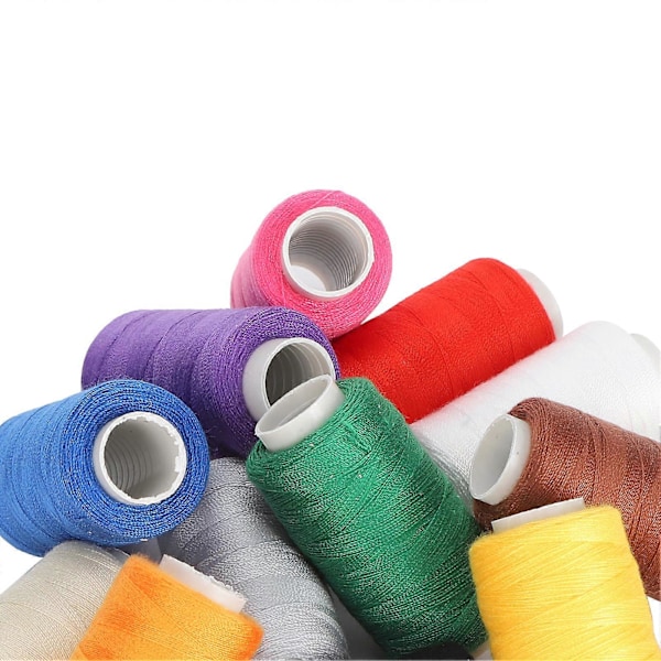 12-pack Sytrådssats Färgglada Polyester Broderiverktyg Handgjorda DIY Stickningstillbehör