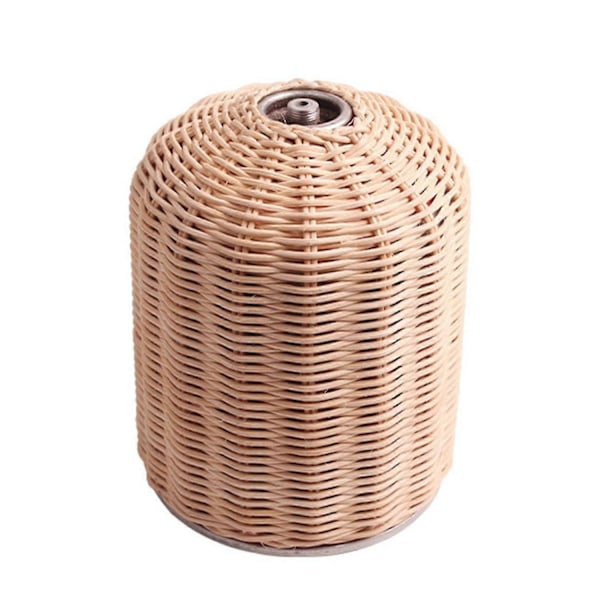 Outdoor Cooking Gas Cylinder Cover Hiking Portable Rattan Gas Tank Protector