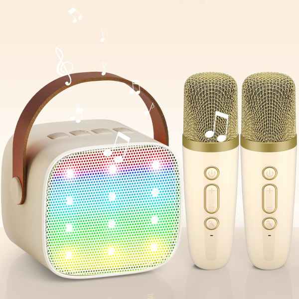 Lasten karaokekone 2 mikrofonia, Wowstar-karaokelaite lapsille aikuisille, kannettava Bluetooth kaiutin/äänenvaihtaja/LED-valo/lelulahjajuhlapeli