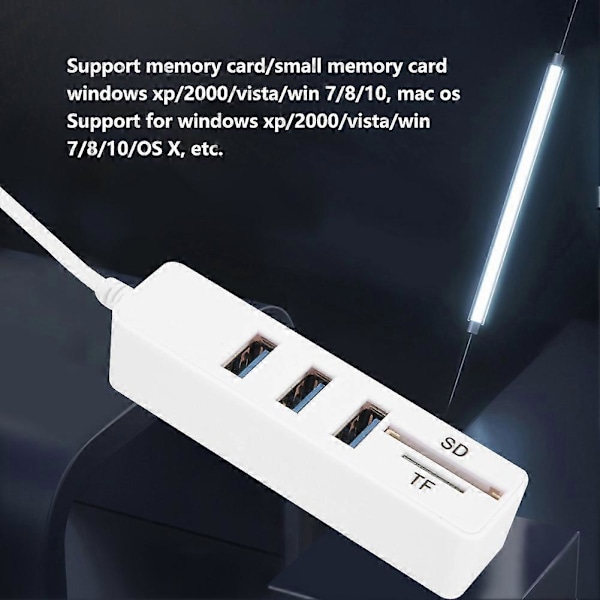 USB Hub USB3.0 Port Hukommelseskort/Lille Hukommelseskortlæser Højhastigheds USB Kombination Computer