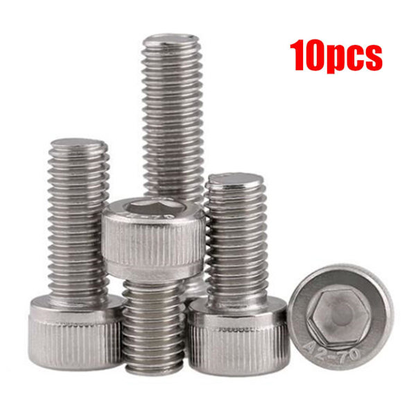 M5x16mm 10 st Hexagon Socket Cap Screws, 304 Rostfritt Stål