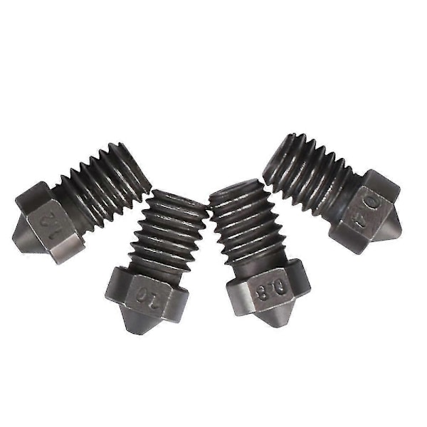 For herdet stål dyser V6 dyse for 1,75 mm V6 Hotend Aero Extruder Prusa I3 Mk3 3D-skriver 0,6 mm 5 stk