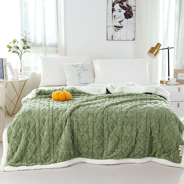 Vinterfleecefilt, supersoft mikrofiber, dubbelsidig flanellfilt, varm, ultra mjuk, lämplig för soffa, sovrum Green 100*150cm