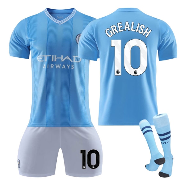 23-24 Manchester City Adult Kids Grealish fotballdrakt #10 XL