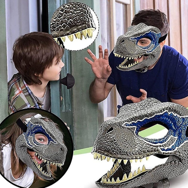 3D Dinosaur Mask Rollespill Hodeplagg Jurassic World Raptor Gift