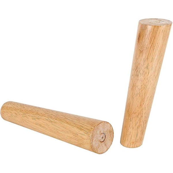 4 st Koniska Möbelben i Ekträ, Massivt Trä Soffa Ben, Trä Sängben, Trä Skåpben med Universal Fäste för Soffa, Bord, Stol (20cm Slant)