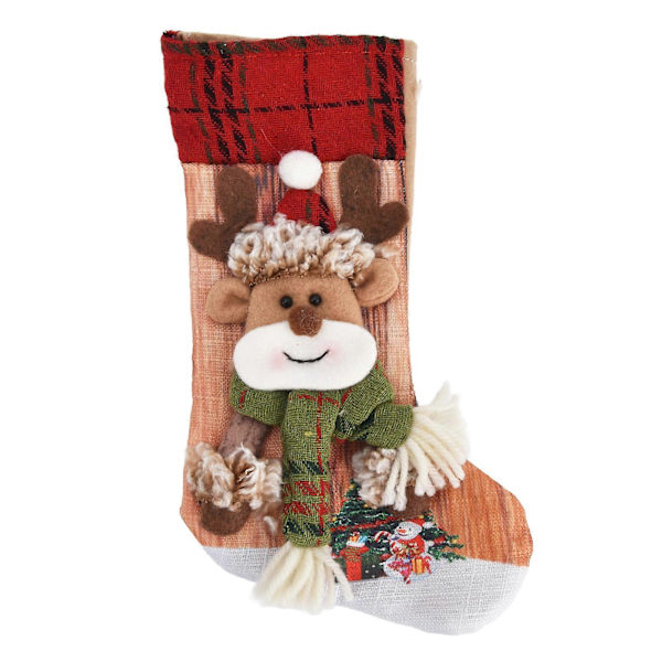 Julstrumpa 3D-tryckt Julstrumpa Presentpåse Ornament för Julgran Spis Hängande Rensa