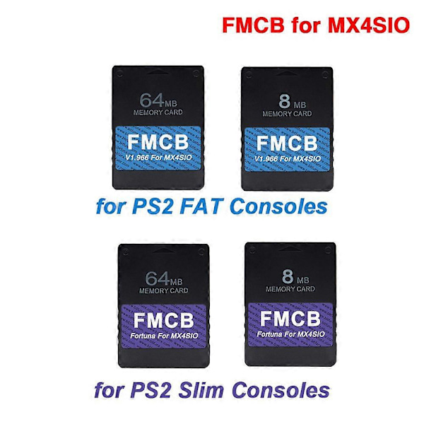 8MB FMCB-kort V1.966 för PS2 MX4SIO SIO2SD SD-kortläsare installerad OPL för Playstation2 spelkonsol