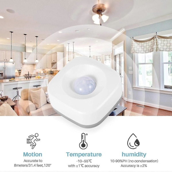 Zigbee PIR-liikeanturi Tuya-sovellukselle IFTTT:lle 2. sukupolvelle Tuya-yhteensopiva