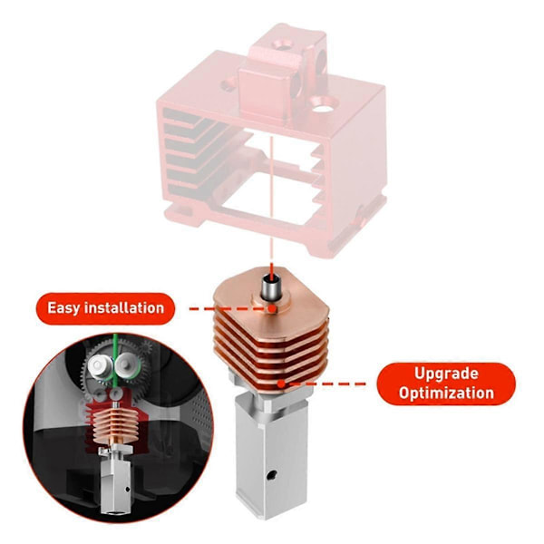 Hotend för P1S X1 V3.0 Uppgradering Hotend för Bamboo Titanlegering Hotend Högtemperaturutskrift