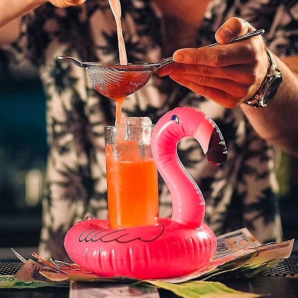 Flamingokops Holder, Oppustelig Drikkeholder Til Pool, Whirlpool, Strand, Flydebrikker, Vandlegetøj, Hawaiiansk Luau Festpynt (12 Pak)