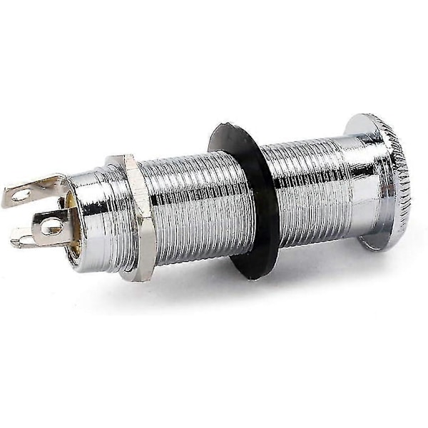 Stereo Mono Jack Plugg for Akustisk Elektrisk Gitar Bass Krombelagt 6.35mm Gjenge