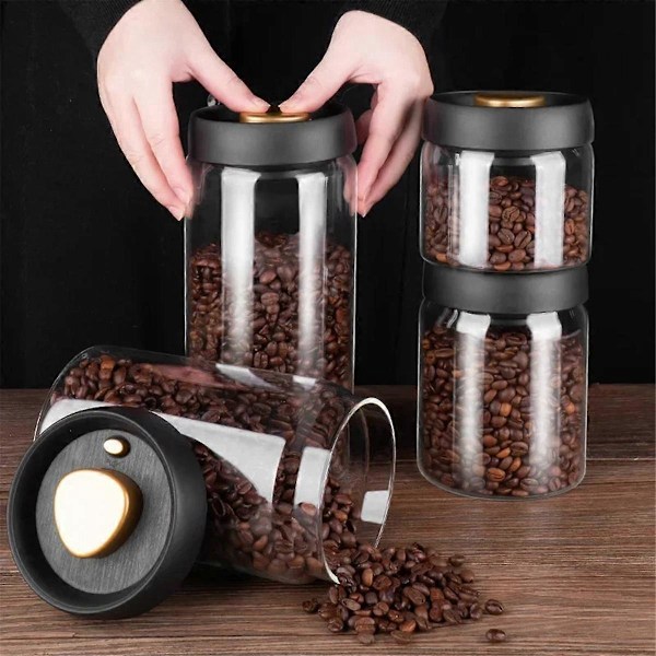 Kaffebønner Vakuumforseglet Tank Husholdnings Fuktsikker Luftuttrekk Lufttett Beholder Matlagringsglass, D