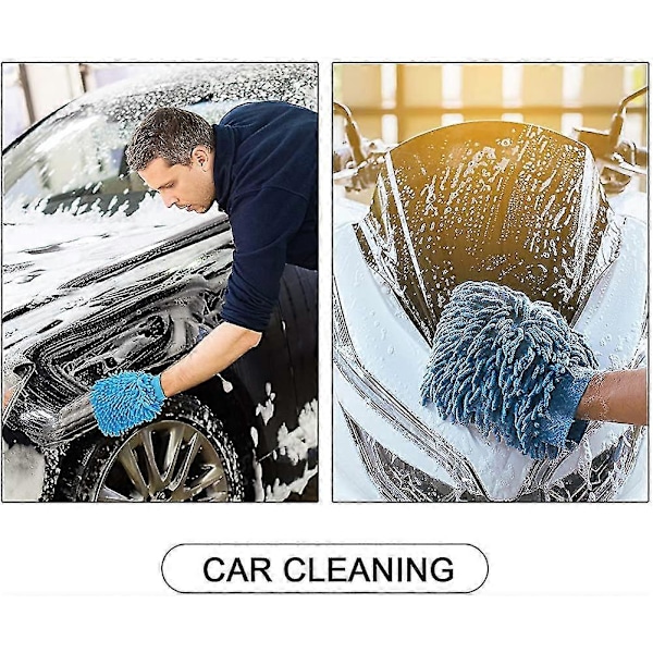 5 stycken bil tvätt handskar Chenille Mikrofiber tvätt handskar dubbelsidig reporfri