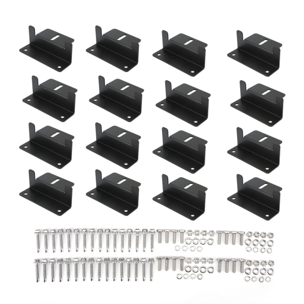 YI 4 sett solcellepanel monteringsbrakett aluminium solcellepanel Z braketter svart for RV båter bobiler