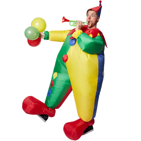 tectake Uppblåsbar dräkt Clown multicolor
